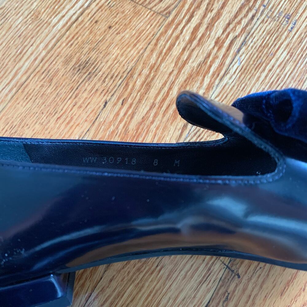 Stuart Weitzman Pantent Leather Bow Loafer Size 8 - Picture 4 of 4